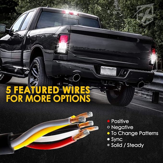 Xprite Hideaway Strobe Lights White LED Strobe Light Kit with 14 Flash Patterns Grill Strobe Lights for Trucks Surface Mount Headlight Taillight Emergency Warning for Work and Tow Vehicles - 1PC