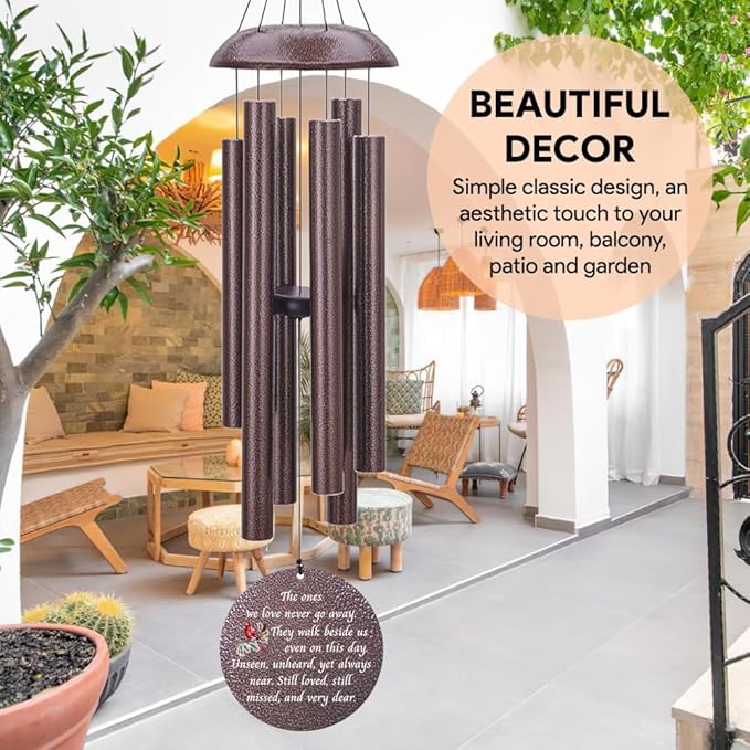 Personalized Wind Chime Memorial, Cardinal Memorial Gift, Sympathy Chimes, Wind Chimes for Loss of Loved One, In memory of a late friend, Bereavement/Sympathy for Remembrance, Product in USA