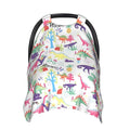 Personalized Dinosaur Baby Car Seat Cover for Boys, Customized Baby Name Carseat Covers, Opening Nursing Cover Breastfeeding Scarf for Infant, Stroller Canopy Carseat Canopies for Newborn