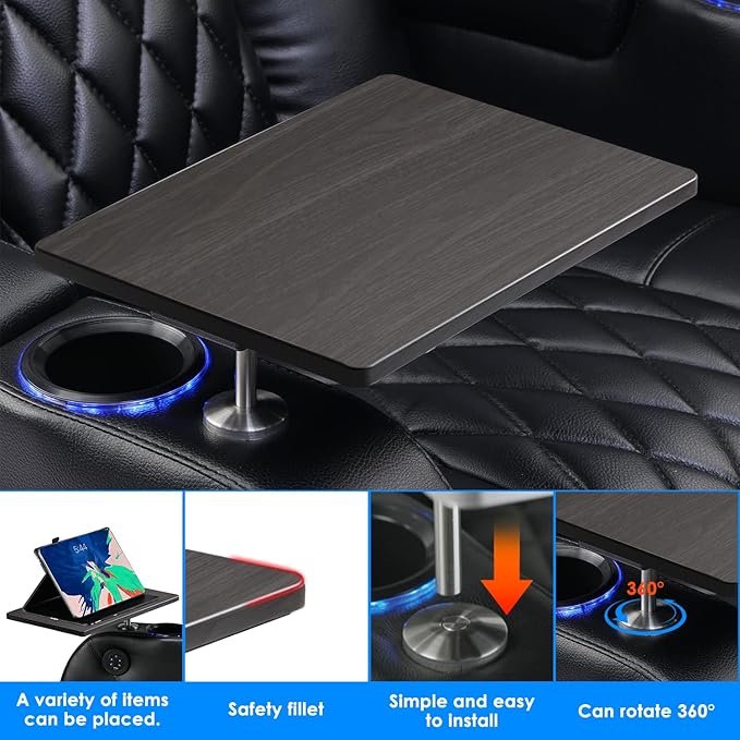 Home Theater Seating Series Swivel Tray Table for Wei lianda Home Theater Seat Dark Wood Pattern