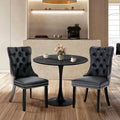 SoarFlash Kitchen Table and Chairs for 2, 24" Dining Table Set for 2 with Leather Upholstered Chairs, 3 Piece Round Kitchen Table Set, Dining Room Table Set for Small Space, Apartment