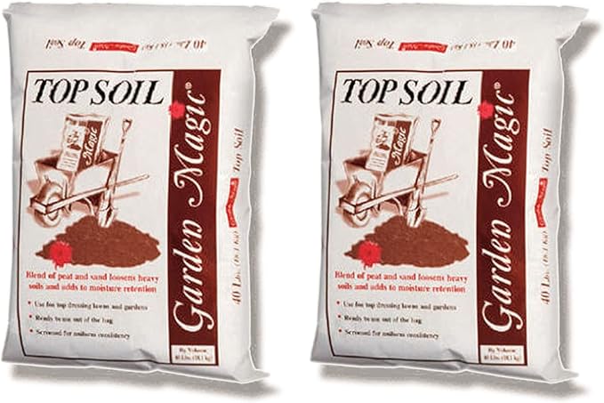 Michigan Peat Garden Magic Indoor and Outdoor Organic Planting Potting Topsoil Mix with Perlite Blend and Moisture Retention, 40-Pound Bag (2 Pack)