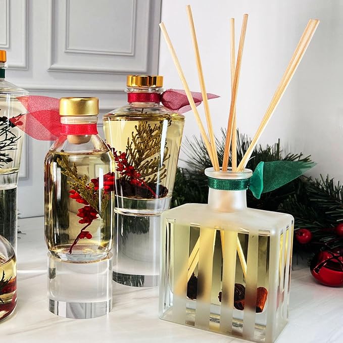 LOVSPA Reed Diffuser Set, Jasmine Vanilla Scented Oil Diffuser with Sticks, Home Fragrance Accessories for Bathroom Shelf Decor, Aroma Diffusers for Home or Office Desk, USA Made