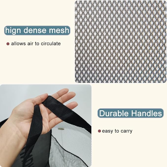 2 Pack Mesh Pop Up Laundry Hamper Collapsible Laundry Basket