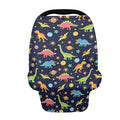 GIFTPUZZ Dinosaur Stretchy Car Seat Cover for Babies, Nursing Cover Breastfeeding Cover, Soft Breathable Infant Carseat Canopy Sunshade, Shopping Cart/High Chair/Stroller Covers