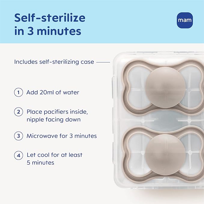 MAM Air Pacifier for Babies 6-16 Months, Extra Air Flow for Sensitive Skin, Glows in The Dark, Developed with Medical Experts, BPA-Free Skin Soft Silicone, 4 Count, Made in Europe