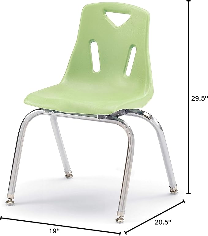 Berries Jonti-Craft 8146JC6130 Stacking Chairs with Chrome-Plated Legs, 16" Height, Key Lime, Pack of 6