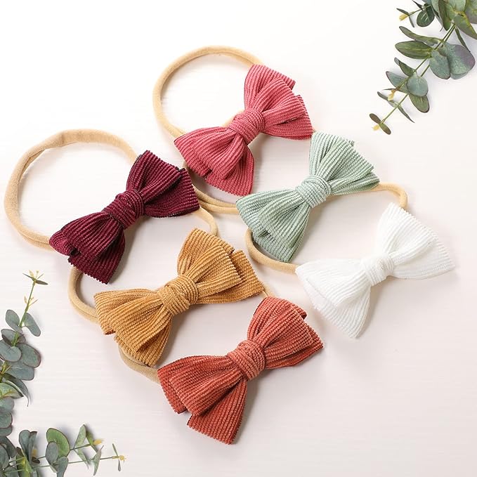 Baby Girl Headbands and Bows, Newborn Infant Toddler Nylon Elastics Hairbands Hair Accessories