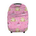Personalized Princess Castle Baby Car Seat Covers with Name, Custom Multiuse Nursing Breastfeeding Car seat Canopy, Infant Stroller Covers for Newborn Girl Boy, Ultra-Soft Breathable, Nursing Scarf