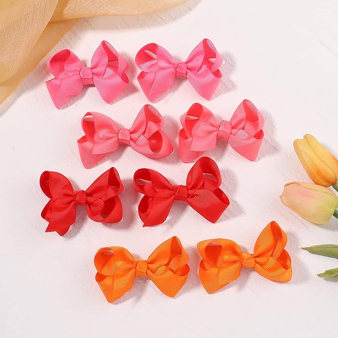 80PCS 3Inch Hair Bows for Girls Grosgrain Ribbon Toddler Hair Accessories with Alligator Clips for Toddlers Baby Girls Kids Teens in Pairs