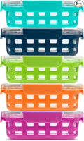 Ello Duraglass 3.4 Cup Meal Prep Sets 10Pc, 5 Pack Set- Glass Food Storage