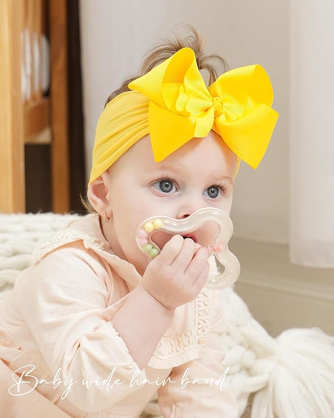 doboi 20pcs Baby Girls Bows Headbands Nylon Hairbands Ribbon Bow Elastic Hair Accessories for Newborns Infants Toddlers and Kids