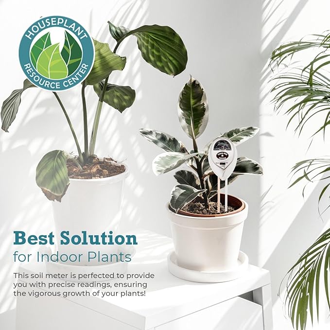 Houseplant Health Meter – 3-in-1 Tool to Prevent Overwatering, Root Rot & Leaf Burn | Test Soil Moisture, Sunlight & pH | Simple, Easy, Battery-Free | Suitable for Indoor, Outdoor & Potted Plants