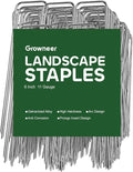 GROWNEER Landscape Staples Anti-Rust, 6 inch 200pcs Garden Staples, Galvanized Tent Stakes SOD Pins Yard Stakes for Securing Weed Fabric Barrier, Ground Cover, Artificial Turf, Dog Fence