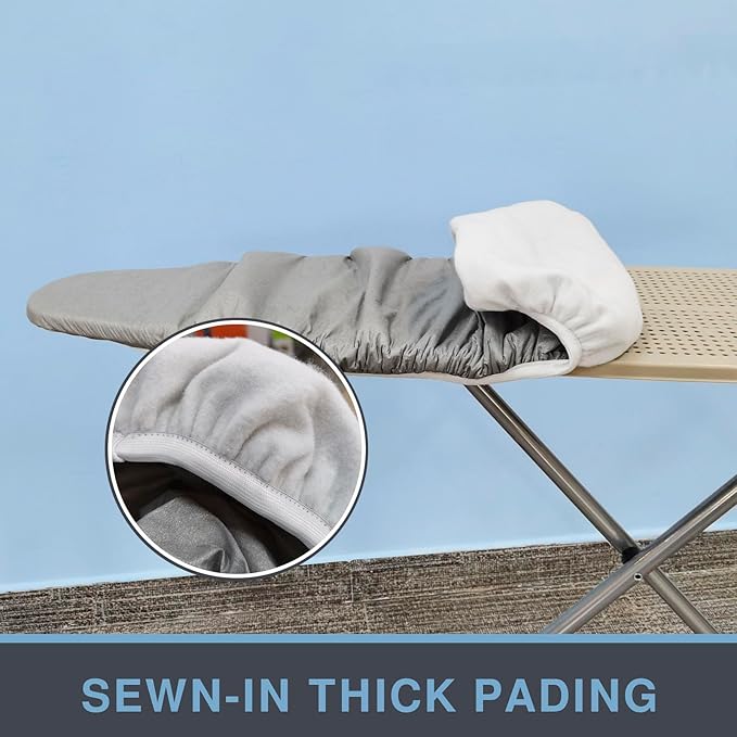 Ironing Board Cover and Pad, Small Size 13x43, Thick Padding, Elastic Edge
