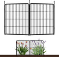 SunsGrove Garden Fence 32 in(H) x 4.5 ft(L) 2 Panels, Heavy Duty Metal Animal Barrier Fence for Dogs, Easy No-Dig Setup, Decorative Dog Fences, Black