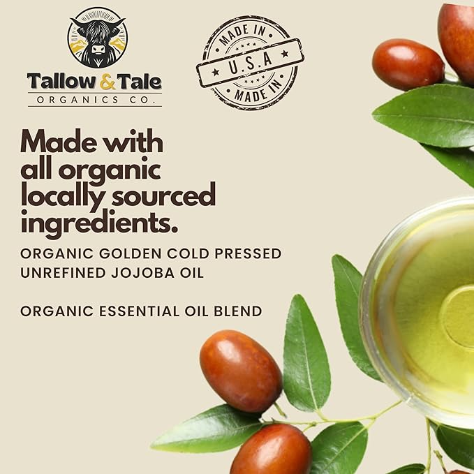 Tallow And Tale Grass-Fed & Finished Organic Tallow Cream | Face & Body Moisturizer | For Sensitive, Dry & Irritated Skin (4 OZ, Backwood Wilds - Pine, Fir Needle, Frankincense & Rosemary)