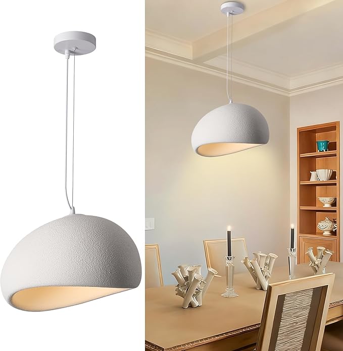 70CM White Modern Pendant Lights,Adjustable Hanging Light Fixtures,Japanese Hanging Lamp,Japandi Chandelier Light,Island Lights for Kitchen(White,70cm/27.6in)