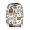 Personalized Woodland Animals Baby Car Seat Covers with Name, Custom Nursing Cover Breastfeeding for Babies, Carseat Canopy for Boys and Girls, Infant Stroller Cover, Breathable Carseats Cover
