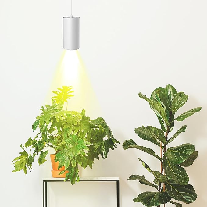 STERREN Pendant Grow Lights,30W Full Spectrum Plant Light with On/Off Switch, Auto Timer White Plug in Hanging Lights for Indoor Plants with 21 FT Height Adjustable Power Cord