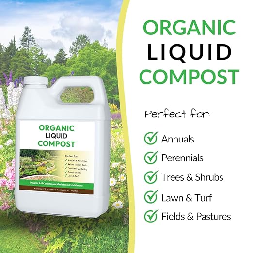 Organic Liquid Compost: Fast-Acting Alternative to Messy and Smelly Composting | Perfect for Brewing Compost Teas (32oz, 2 Pack, Treats Up to 10,000 Sq.Feet)