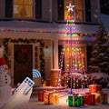 6Ft 240 LEDs Christmas Cone Tree Lights,RGB Outdoor Christmas Tree Lights with Remote Control, Waterproof String Lights Holiday Decorations for Yard Patio Garden Holiday - Multicolor
