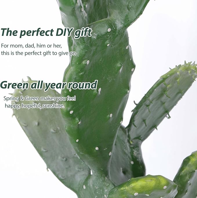 22Inch Artificial Cactus Faux Cacti Fake Cactus Saguaro Potted Plants for Indoor Outdoor Home Offices Store Decoration