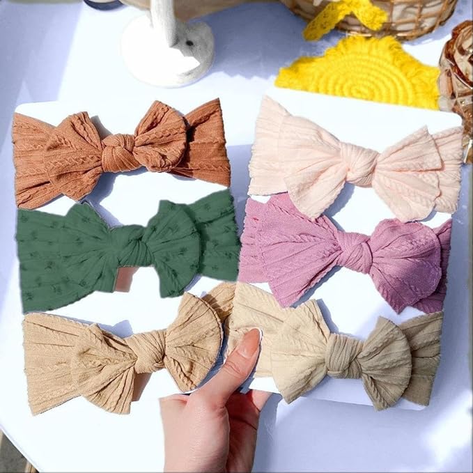 Photography Props Hairband，Super Stretchy Soft Knot Headbands with Hair Bows Head Wrap Hair Accessories For Newborn Baby Girls Infant Toddlers Kids （12 Colors）