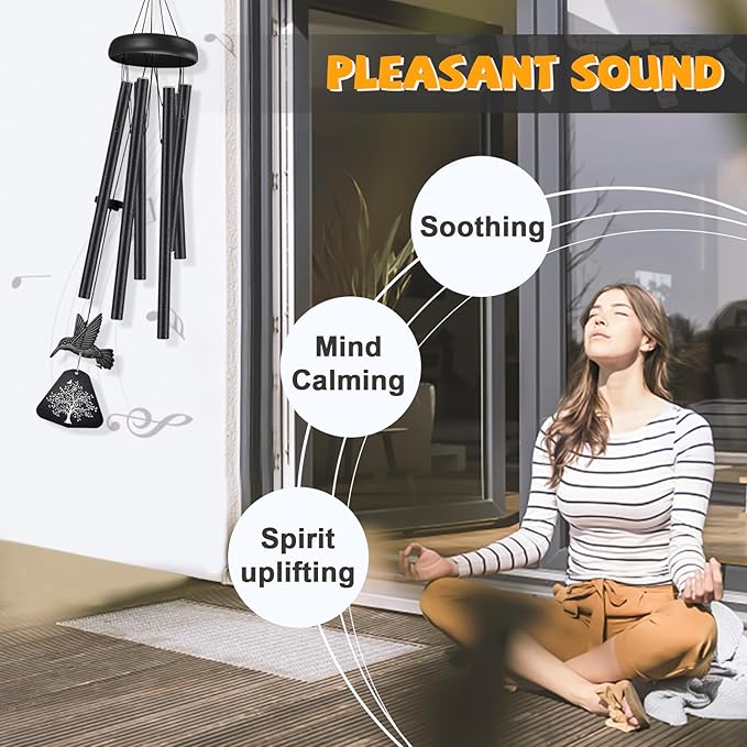 Sympathy Wind Chimes for Outside Deep Tone, Memorial Wind Chimes for Loss of Loved One Prime, Bereavement Condolence Remembrance Funeral Gifts for Grieving Friends Loss of Mother Father