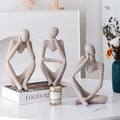 Winshall Thinker Statues and Sculptures,Sandstone Resin Thinker Statue Ornaments, Abstract Style Sculptures, Housewarming Gifts, Home Decorations, Living Room Desk Decor (Sandstone)