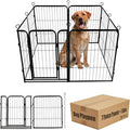 Dog Playpen,24 32 40 48 in(H) Pet Fence Outdoor for Rv Camping,Garden Fence Small Animal Barrie for Yard,11Ft(L)-56Ft(L) Black Metal Temporary Fencing