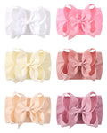 doboi 6PCS Baby Girl Bows Big Baby Headbands Ribbon Bow Nylon Headbands Hair Accessories Baby Bows for Baby Girls Infant Newborn Toddler-PINK