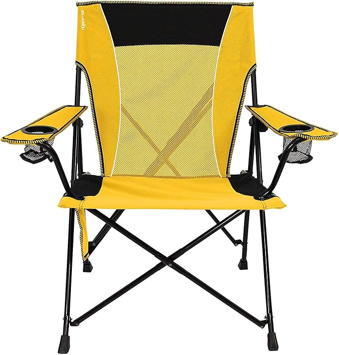 Kijaro Dual Lock Portable Camping Chairs - Versatile Outdoor Folding Sports & Lawn Chair - Locks Position Izamal Yellow