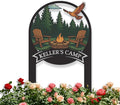 Personalized Camping Signs, Colorful Camping Decor for Outside, Customized Camp Name Sign with Stakes, Custom Signs Outdoor Metal, Metal Yard Art, Patio Decor, Gifts for Campers Color08