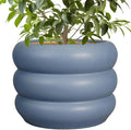 SQOWL 10 Inch Plant Pot Indoor - Ceramic Plant Pot with Drainage Hole Large Outdoor Planter Unique Flower Pot Modern Round Planter for Front Door Decor Gray
