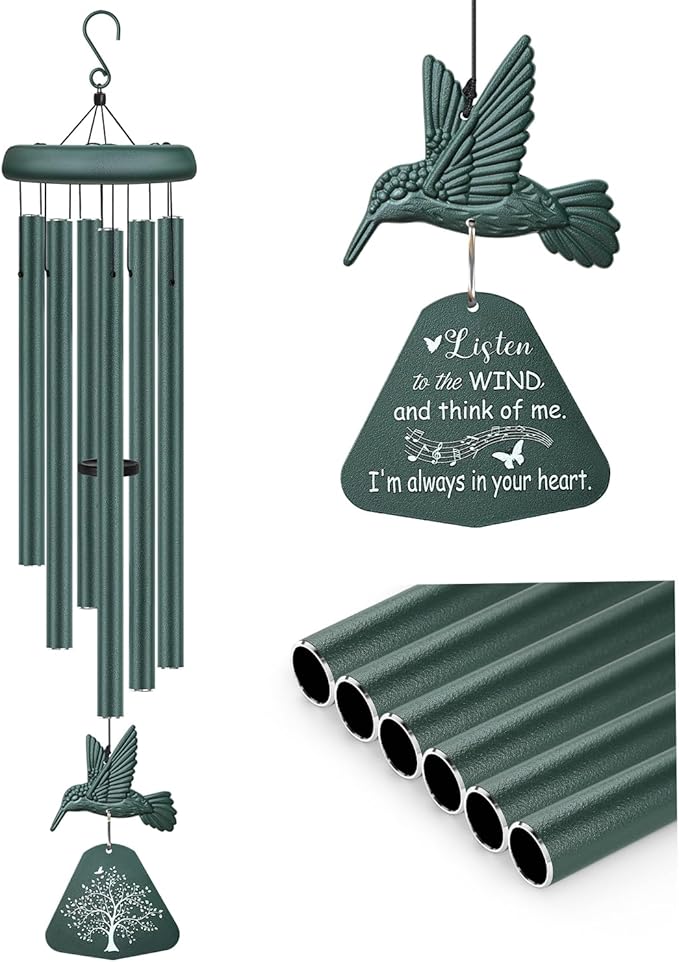 Sympathy Wind Chimes for Outside Deep Tone, Memorial Wind Chimes for Loss of Loved One Prime, Bereavement Condolence Remembrance Funeral Gifts for Grieving Friends Loss of Mother Father