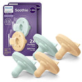 Philips Avent Soothie Baby Pacifiers - 100% Silicone Pacifiers for Babies 3-18 Months, One-piece Design, BPA-Free, Extra Durable, Green and Yellow, 4 Pack, Model SCF192/72