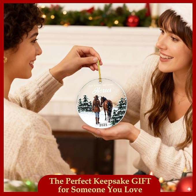 Horse Gifts for Girls 2025 Christmas Ornaments – Wooden Horse Ornaments for Christmas Tree – Durable Horse Ornament Gifts to Animal Lovers, Owners, Men, Women, Kids and Equestrian Fans