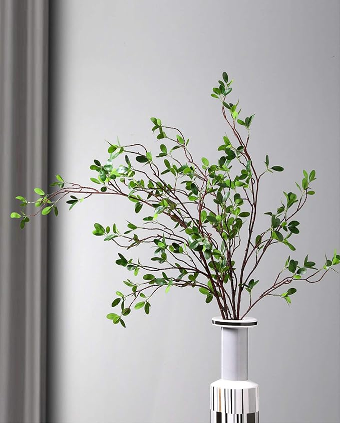 HWL Artificial Plant 43.3 Inch Green Branches Leaf Shop Garden Office Home Decoration (2 pcs)
