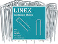 Landscape Staples 4 Inch 30 Pack, Galvanized Garden Staple 12 Gauge Landscaping Stakes Lawn Stakes for Anchoring Weed Barrier Fabric, Irrigation Tubing