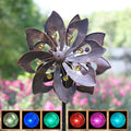 Solar Copper Wind Spinner with Glass Ball Color Changing LED Lighting with Kinetic Wind Mill Dual Direction for Patio Lawn Garden Holiday Decoration…