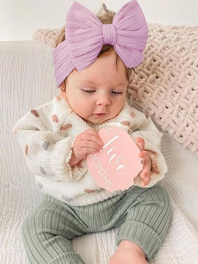 AQOKKA Baby Bows Headbands Nylon Baby Girl Headbands Soft Handmade Hairbands Toddler Hair Accessories for Girls Baby Newborn Infant Kids