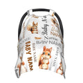 Personalized Winter Baby Car Seat Cover with Name Squirrel Winter Car Seat Cover for Baby Seat or Stroller Custom Infant Car Seat Covers Minky Blankets Nursing Cover Breastfeeding Scarf
