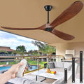 72" Ceiling Fans Without Lights, 72 inch Ceiling Fan No Light, High CFM Quiet 3 Blade Wood Walnut Ceiling Fan, Large Modern Outdoor Fan with Remote, Propeller Outdoor Ceiling Fans for Patios