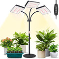 LBW Upgraded Desk Grow Lights for Indoor Plants, Tri-Head 642 LEDs Tabletop Full Spectrum Grow Light, with 3/6/12H Timer, 6 Brightness Levels, 3 Lighting Modes, Height Adjustable for 10-26 inches