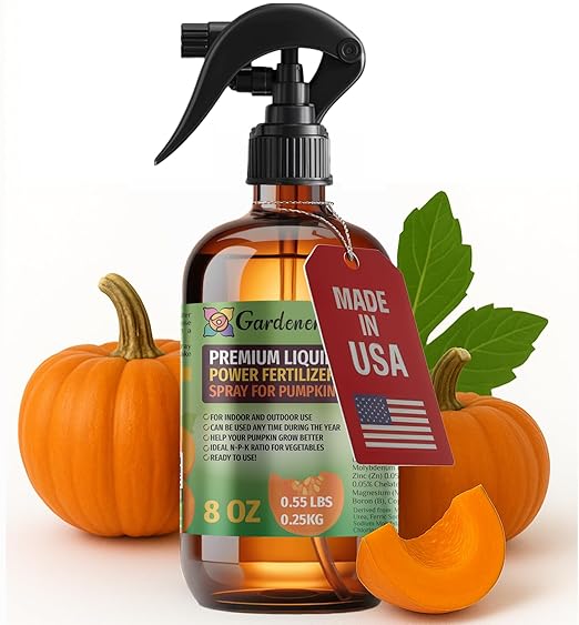 Liquid Power Pumpkin Fertilizer Spray – Ready-to-Use Liquid Plant Food Mist for Pumpkin – Premixed, Easy Application – Fast-Acting Formula for Growth, Roots & Yield – Indoor & Outdoor Use – 8 oz