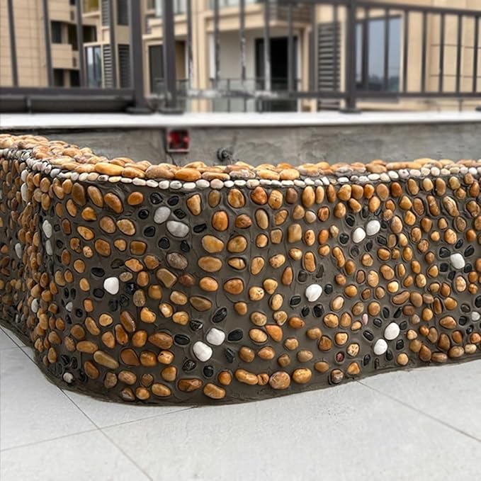 40lbs Yellow River Rocks for Landscaping, 1-2 Inch Natural Pebbles for Indoor Plants, High Polished Decorative Stones Garden Outdoor and Indoor DIY Vase Filler Fish Tank Aquariums