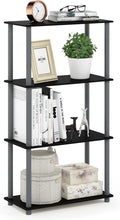 Furinno (99557BK/GY) Turn-N-Tube 4-Tier Multipurpose Shelf Display Rack - Black/Grey