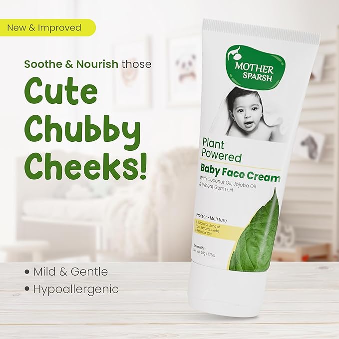 Mother Sparsh Plant Powered Natural Baby Face Cream, 50g + Plant Powered Natural Baby Lotion, 200 ml