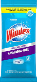 Windex Wipes Glass Cleaning Ammonia Free, Pre-Moistened Wipes